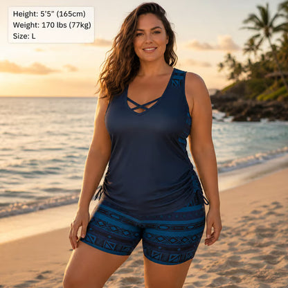 MaréBella™ | Tankini con Short que brinda comodidad y cobertura