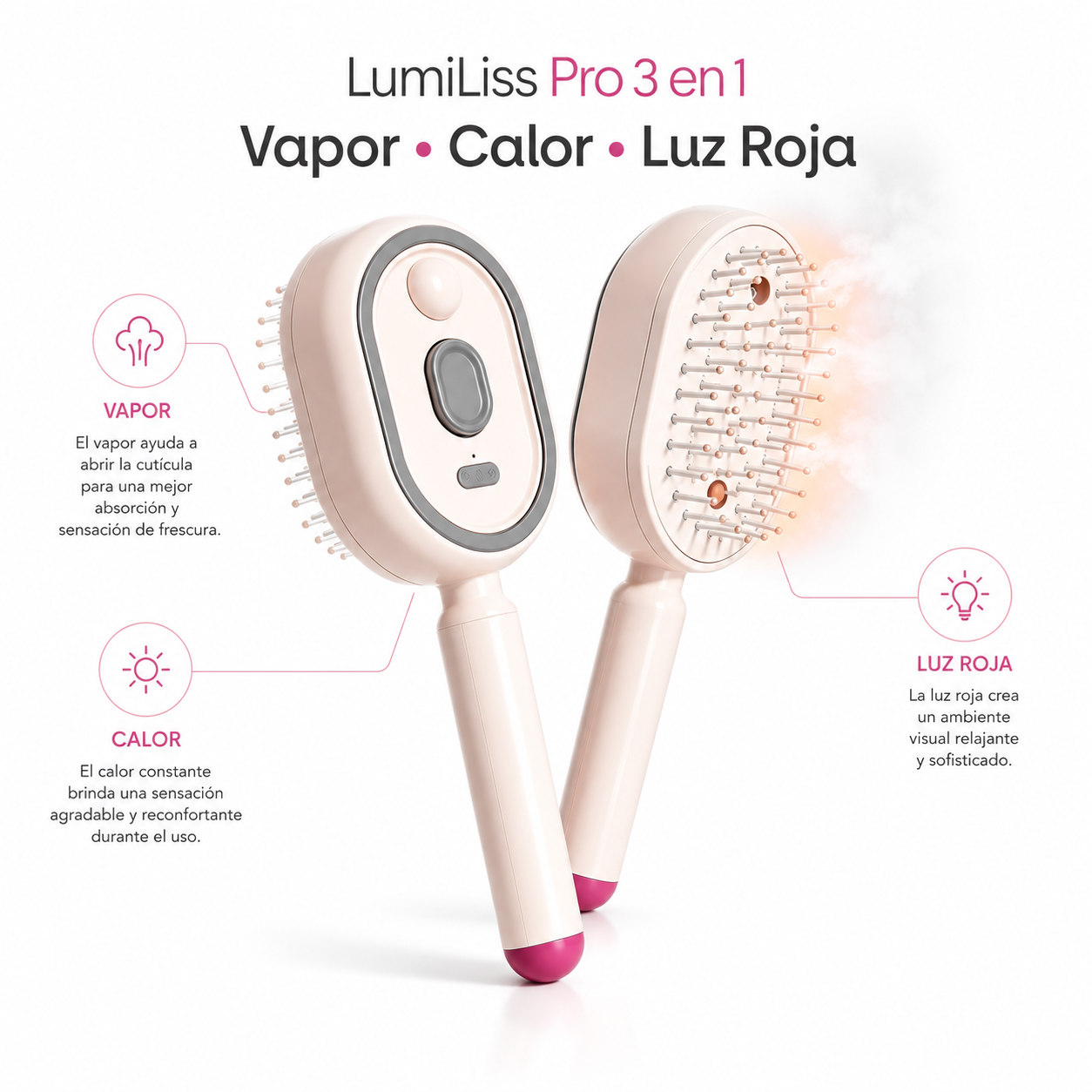 LumiLiss Pro 3 en 1 - Alisa, suaviza y peina sin complicarte.